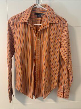 Ralph Lauren Orange Multi-Stripe Men's Button-Down Shirt A10